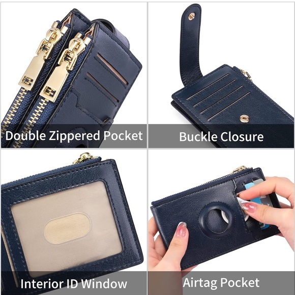 NWOT Vionentus AirTag Wallet/Card holder-Navy - Picture 10 of 12